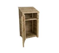 Arbor Garden Solutions Wooden Tool Store, Garden Storage With Shelf W-99Cm, H-180Cm, D-88Cm - Natural (Light Green) Finish