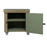 Arbor Garden Solutions Wooden UniMDF Moisture Resistant Workbench With Lockable Cupboard (V.9) With Wheels, Double Shelf - Included assembly - 90cm