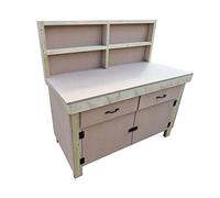 Arbor Garden Solutions Wooden workbench 18mm MDF top with storage drawers and lockable cupboard and back panel (V.4) (4ft)