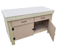Arbor Garden Solutions Wooden workbench 18mm MDF top with storage drawers and lockable cupboard (V.4) (6ft)