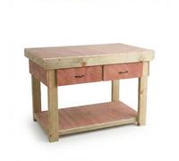 Arbor Garden Solutions Wooden workbench eucalyptus hardwood top with drawers (V.1) (5ft)