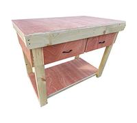 Arbor Garden Solutions Wooden workbench eucalyptus hardwood top with drawers (V.1) (6ft)