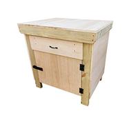 Arbor Garden Solutions Wooden Workbench Eucalyptus Hardwood Top With Storage Drawers and Lockable Cupboard (3ft)