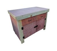 Arbor Garden Solutions Wooden Workbench Eucalyptus Hardwood Top With Storage Drawers and Lockable Cupboard (5ft)