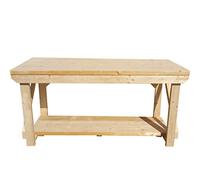 Arbor Garden Solutions Wooden Workbench Made From Construction Grade C24 2x6 Timber - Super Heavy Duty Construction Grade Workbench - Work Table, Garage Table (6ft)