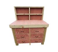 Arbor Garden Solutions Wooden Workbench Tool Cabinet With Back Panel - 18mm Eucalyptus Hardwood Top - Industrial Heavy-Duty Work Table (6ft)