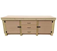 Arbor Garden Solutions Wooden workbench with drawers and double lockable cupboard MDF 18mm Surface (V.8) (7ft)