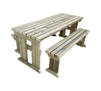 Arbor Garden Solutions Yews Picnic Bench - Wooden Garden Table And Bench Set (5Ft, Natural Finish)