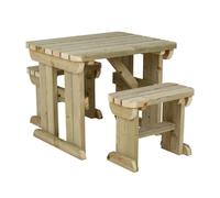 Arbor Garden Solutions Yews Rounded Space Saving Picnic Table and Benches Set - Without expert assembly - 90cm
