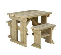 Arbor Garden Solutions Yews Space Saving Picnic Table and Benches Set - Included assembly - 90cm