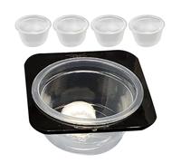 Arboreal Reptile Feeder - ABS Pet Feeder Bowl, Lizard Water Bowl, 11.5 x 6 cm Single / 8.3 x 7.5 cm Food Container, Compact Double Compartment - Reptile Feeding Bowl with Sturdy Base
