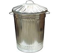 ARBORIA Large 90L Galvanised Steel Rubbish Dustbin Bin+ FREE Shovel