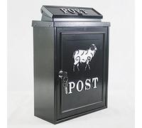 Arboria Cast Aluminium Post Box, Sheep in Black | Charlies