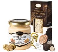 Arborio Risotto Rice with Black Summer Truffle Rich in Antioxidants Fibres 250g and White Truffle Tuber borchii and Tuber MAGNATUM PICO Royal Luxury Gourmet Sauce Pasta with Cream and Cheese 80g