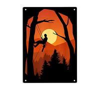 Arborist Forest Chainsaw Sign Metal Tin Signs, Chainsaw Poster for Home Office Bedroom Outdoors Cafes Pub Wall Decor Plaque Sign 12x8 Inch