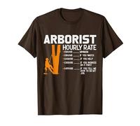 Arborist Hourly Rate Chainsaw Lover Funny Tree Surgeon Men T-Shirt, Men, Brown, XX-Large