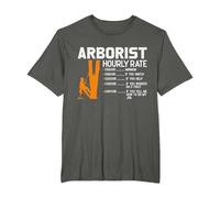 Arborist Hourly Rate Chainsaw Lover Funny Tree Surgeon Men T-Shirt, Men's Big and Tall, Asphalt Grey, 2X Tall