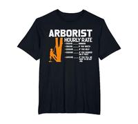 Arborist Hourly Rate Chainsaw Lover Funny Tree Surgeon Men T-Shirt, Men's Big and Tall, Black, 6X Tall
