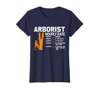 Arborist Hourly Rate Chainsaw Lover Funny Tree Surgeon Men T-Shirt, Women, Navy Blue, XX-Large