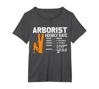 Arborist Hourly Rate Chainsaw Lover Funny Tree Surgeon Men T-Shirt, Women's Plus, Dark Heather Grey, 3X