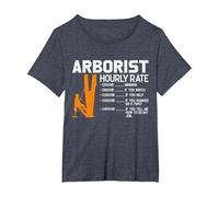 Arborist Hourly Rate Chainsaw Lover Funny Tree Surgeon Men T-Shirt, Women's Plus, Heather Blue, 6X