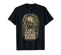 Arborist Tree Care Arboriculture I Get Paid to Hang Around Value Graphic T-Shirt, Men, Black, M