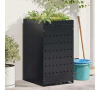 Arborthrum Wheelie Bin Storage Garbage Bin Box Outdoor Storage Bins Recycling Rubbish Bins with Planter Roof for Single 240L Bin Black