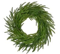 Arborus 16" Xmas Door Wreath 40cm Real Touch Norfolk Pine Wreath Front Door Christmas Wreaths Small Artificial Winter Wreaths Foliage for Xmas Mantle Indoor Outdoor Christmas Staircase Decorations