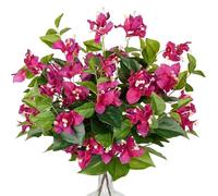 Arborus 2PCS Artificial Flowers Bouquets Stem 20" Artificial Silk Bougainvillea Plant Faux Spring Pink Flowers with Green Leaves Indoor for Floral Arrangements Wedding Centerpieces Office Home Decor