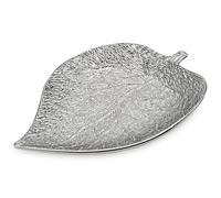 Arborus 36.5x24cm Ceramic Trinket Dish Silver Jewelry Trays Large Leaf Jewelry Dish Decorative Trinket Tray for Rings Earrings Keys Bracelets Necklaces Candles Table Centrepiece Decor