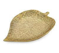 Arborus 36.5x24cm Gold Trinket Dish Ceramic Jewelry Trays Large Leaf Jewelry Dish Decorative Trinket Tray for Rings Earrings Keys Bracelets Necklaces Candles Table Centrepiece Decor