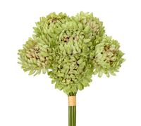 Arborus 3pcs Artificial Chrysanthemum Flowers Bouquet 9" Faux Silk Chrysanthemum Flower Bush Realistic Artificial Flowers Green Fake Flower for Vase Flora Arrangements Wedding Home Spring Decor