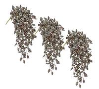 Arborus 3PCS Artificial Hanging Plants 22.4" Artificial Trailing Plants Indoor Faux Hanging Tradescantia Zebrina Purple Bush Artificial Hanging Foliage Stems for Home Room Wall Shelf Porch