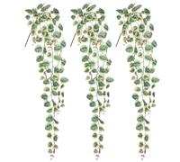 Arborus 3pcs Artificial Trailing Plants 39.3" String of Hearts Plant Fake Hanging Plants Indoor Faux Trailing Plant Stems Realistic Artificial Greenery for Bathroom Shelf Office Wall Home Decor