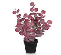 Arborus 46cm Tall Artificial Eucalyptus Plants Fake Silver Dollar Eucalyptus in Black Pot Faux Plants Indoors Potted Small Decorative Tree for Bathroom Home Office Desk Autumn Decorations