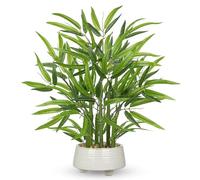 Arborus 50cm Artificial Bamboo Plant with White Ceramic Pots Luxury Fake Bamboo Tree Indoor Artificial Desk Plants Large Faux Potted Plants for Home Office Kitchen Bathroom Decorations