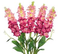 Arborus 5PCS Artificial Delphinium Flowers 25.5" Long Stem Artificial Flowers for Tall Vases Gradient Pink Artificial Flowers Fake Silk Spring Flowers for Floral Arrangement Home Wedding Part Decor