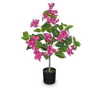 Arborus 65cm Tall Fake Bougainvillea Plant in Black Pot 25.5" Large Hot Pink Artificial Plants with Flowers Decorative Artificial Blossom Trees for Indoor Home Office Garden Spring Decoration