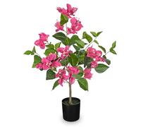 Arborus 65cm Tall Fake Bougainvillea Plant in Black Pot 25.5" Large Pink Artificial Plants with Flowers Decorative Artificial Blossom Trees for Indoor Home Office Garden Spring Decoration