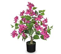 Arborus 67cm Tall Fake Bougainvillea Plant in Black Pot 26.3" Large Hot Pink Artificial Plants with Flowers Decorative Artificial Blossom Trees for Indoor Home Office Garden Spring Decoration