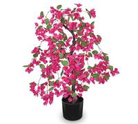 Arborus 75cm Artificial Bougainvillea Plant 29.5" Tall Fake Blossom Tree Indoor Pink Artificial Trees in Black Pot Large Faux Plant with Flowers for Home Office Garden Spring Decorations