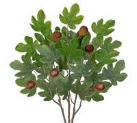 Arborus Artificial Figs Leaves with Stems 24.4" Faux Fig Tree Branches with Fig Fruits Fake Figs Twigs for Vases Artificial Dark Green Foliage Spray for Home Floral Arrangements Centerpiece Decor