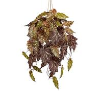 Arborus Artificial Hanging Basket 27.6" Long Fake Hanging Begonia Plant in Woven Pot Artificial Tropical Trailing Plants Indoor for Home Bathroom Balcony Wall Fall Decor