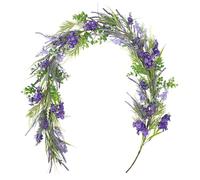 Arborus Artificial Lavender Garland 5FT Eucalyptus Garlands Fake Purple Flower Garlands Faux Greenery Vines Floral Garland Decoration for Wedding Fireplace Home Table Decoration