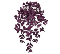Arborus Artificial Oxalis Triangularis Trailing Plants 21.6" Fake Purple Shamrock Plant in White Pot Faux Silk Purple Oxalis Plant with Flowers House Plants Indoor for Home Office Bathroom Shelf Decor