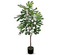 Arborus Artificial Sycamore Tree - Faux Indoor Plant for Home & Office Décor, Realistic Green Leaves, 44.9" Potted Fake Tree