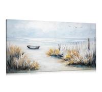 Arborus Extra Large Canvas Wall Art 60x120CM Framed Blue Beach Pictures Wall Art Prints Wall Canvas Art Work Picture for Living Room Bedroom Home Office Wall Decor