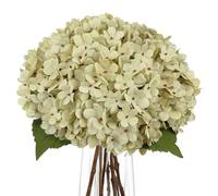 Arborus Hydrangea Artificial Flowers Set of 6, 13.8" Faux Silk Hydrangeas with Green Leaves Fake Hydrangeas Bouquet Realistic Floral Arrangement for Wedding Table Centerpiece Vase Bathroom Decor