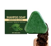 Arborvitea Leaves Shampoo Soap, Solids Shampoo Bar with Anti-Slip Triangles Designed, Shampoos and Conditioner Bar, Cleansing Bars Improve Frizziness Hair, Nature Triangles Shampoos Bars. (1PCS)
