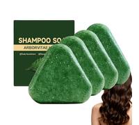 Arborvitea Leaves Shampoo Soap, Solids Shampoo Bar with Anti-Slip Triangles Designed, Shampoos and Conditioner Bar, Cleansing Bars Improve Frizziness Hair, Nature Triangles Shampoos Bars. (4PCS)